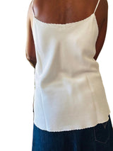 Valentino White Silk Embroidered Camisole
