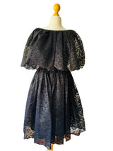 Vintage Adele Simpson Black Lace Cocktail Dress
