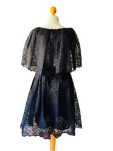Vintage Adele Simpson Black Lace Cocktail Dress