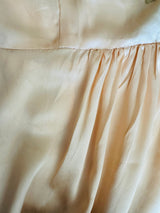 Vintage 1940s Blush Silk Slip Dress w/Beige Lace Trim