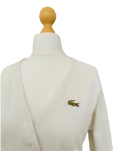 Vintage Lacoste White Deep V-Neck Cardigan