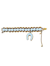 Vintage Monet White & Goldtone Horseshoe Bracelet
