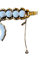 Vintage Monet White & Goldtone Horseshoe Bracelet