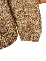 Vintage Handknit Beige Melange Wool Cardigan