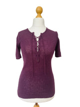 1970's Purple Lace Up Sweater