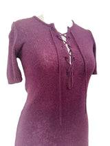 1970's Purple Lace Up Sweater