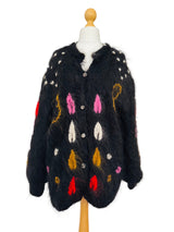 1980's Black Mohair Wool Cardigan