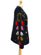 1980's Black Mohair Wool Cardigan