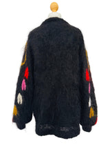 1980's Black Mohair Wool Cardigan