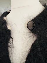 1980's Black Mohair Wool Cardigan
