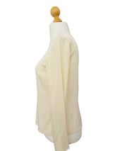 Armani Collezioni Ivory Silk Jewel Neck Blouse