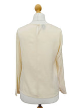 Armani Collezioni Ivory Silk Jewel Neck Blouse