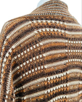 Vintage Escada Brown Wool Drop Shoulder Oversized Cardigan