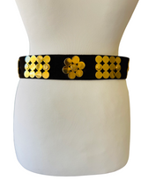 1970's Wide Brown Suede Belt w/Goldtone Accents