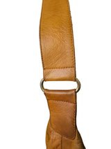 1980's Maud Frizon Brown Leather Studded Crossbody Hobo Bag