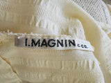 Vintage I.Magnin Ivory Lace Trimmed Blouse
