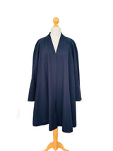 Vintage Navy Wool Crepe Swing Coat