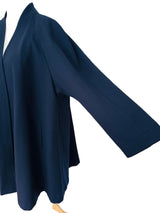 Vintage Navy Wool Crepe Swing Coat
