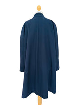 Vintage Navy Wool Crepe Swing Coat