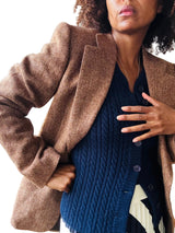 Vintage Italian Herringbone Wool Blazer