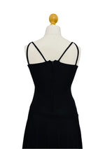 1970s Black Jersey Dress w/Star Appliqué Bodice