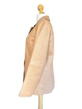 Vintage Beige Leather Blazer