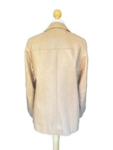 Vintage Beige Leather Blazer