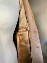 Vintage Beige Leather Blazer