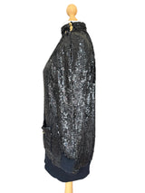 Jeanette for St. Martin Black Sequin Mini Dress