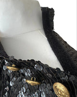 Jeanette for St. Martin Black Sequin Mini Dress