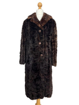 Vintage Chocolate Brown Mink Full Length Coat