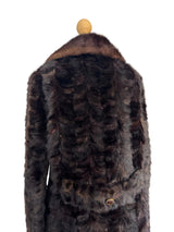 Vintage Chocolate Brown Mink Full Length Coat