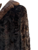 Vintage Chocolate Brown Mink Full Length Coat