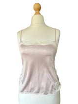 Vintage Pale Grey Lace Trimmed Camisole