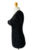 Vintage Claude Montana Black Cut Out Knot Front Top