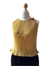 Y2K Yellow Accordion Pleated Top
