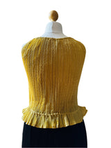 Y2K Yellow Accordion Pleated Top