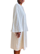 Vintage Nina Ricci White Bell Sleeved Logo Terrycloth Robe