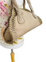 Taupe Leather Shoulder Bag