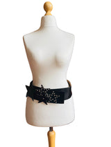 Vintage Ungaro Black Leather Star Studded Belt