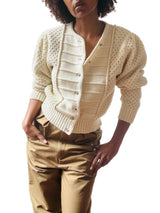 Vintage Textured Ivory Cardigan