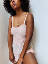 1930's Blush Pink Floral Print Silk Blend Teddy