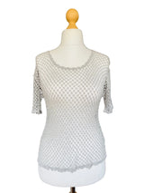 Grey Crochet Knit Top