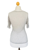 Grey Crochet Knit Top