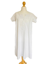 Antique Edwardian White Cotton Night Gown
