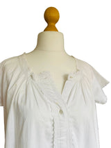 Antique Edwardian White Cotton Night Gown