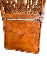 1970s Brown Leather Bohemian Fringed Crossbody Bag