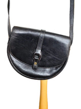 Vintage Etienne Aigner Black Leather Saddle Bag