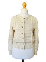 Vintage Textured Ivory Cardigan