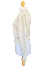 Vintage Textured Ivory Cardigan